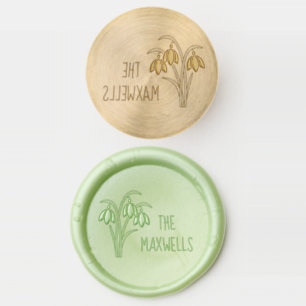 Snowdrops Spring Flowers Family Name Wax Seal Stamp
