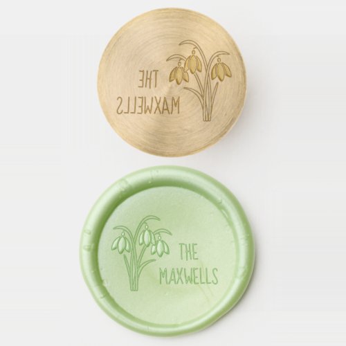 Snowdrops Spring Flowers Family Name Wax Seal Stamp