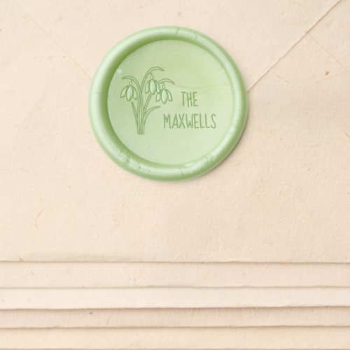 Snowdrops Spring Flowers Family Name Wax Seal Sticker