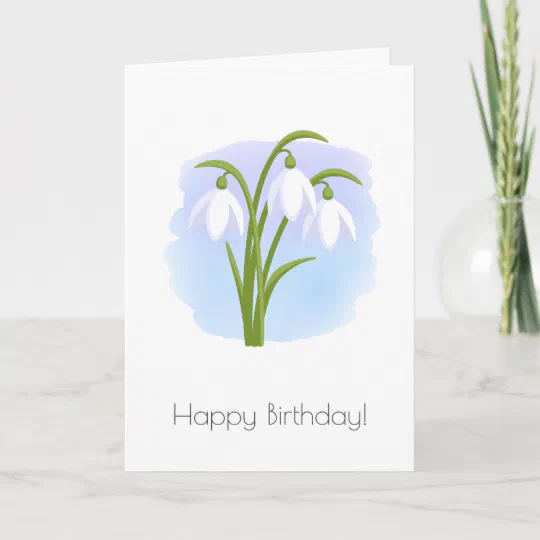 3D Lenticular Postcard Greeting Card Flowers White Snowdrop 