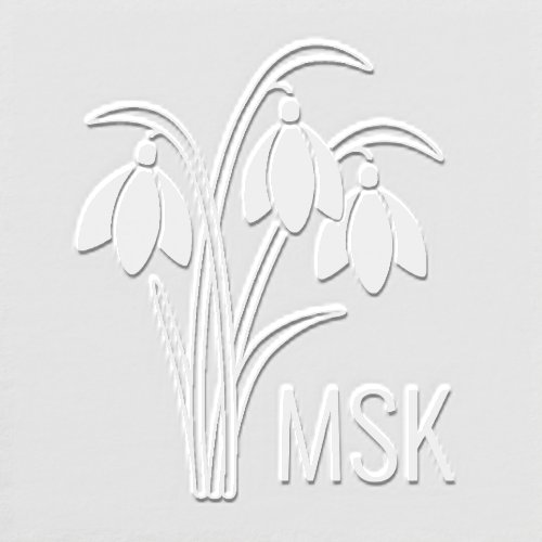 Snowdrops _ Spring Flowers Monogram Initials Embosser