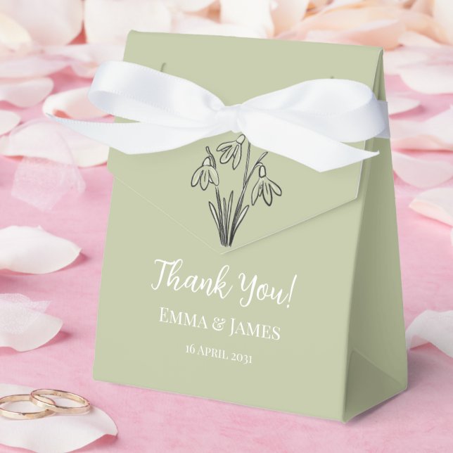 Snowdrops Thank You  Favor Boxes (Wedding)