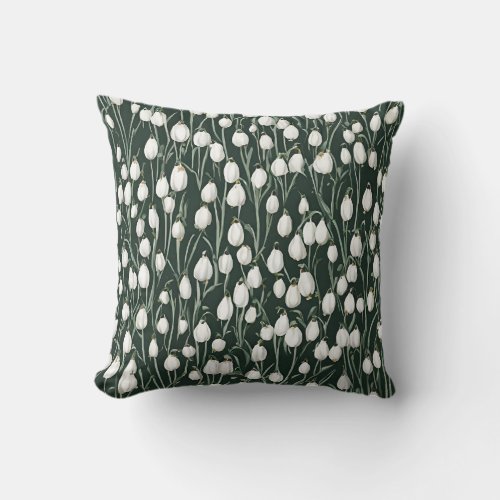 Snowdrops Whispering Springs Throw Pillow