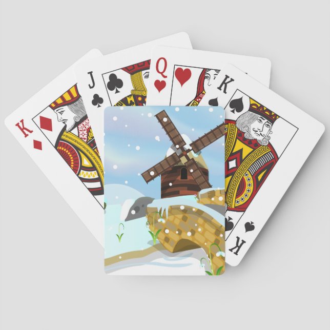 Snowdrops windmill poker cards (Back)