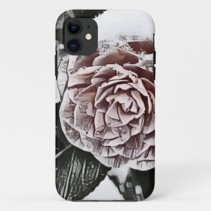 Snowed Frozen Rose Drawing iPhone / iPad case