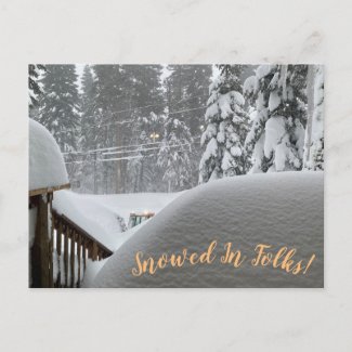 Snowed In Folks! Postcard