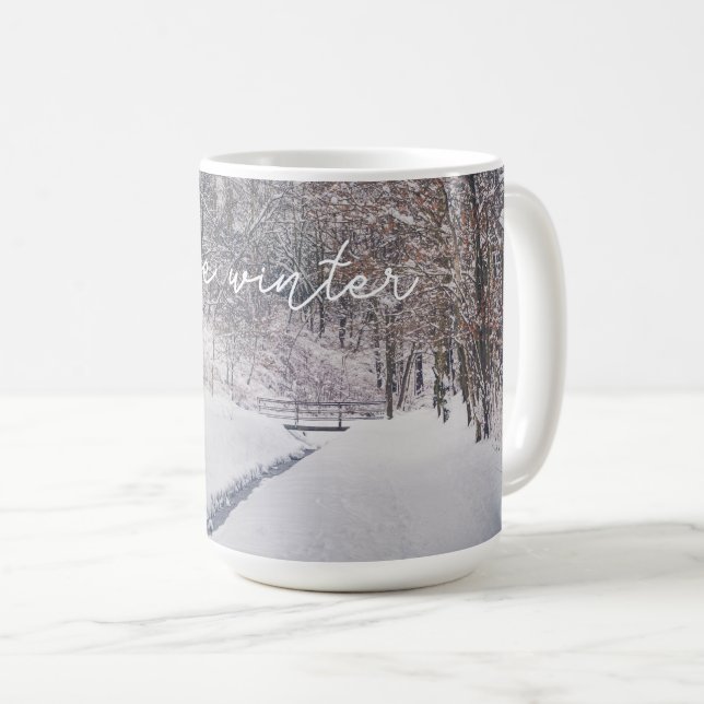 Snowfall at the park coffee mug (Front Right)