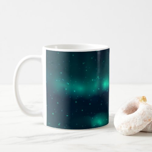 Snowfall Aurora Borealis _ Northern Lights Artwork Coffee Mug