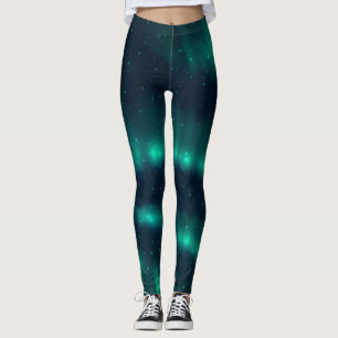 Snowfall Aurora Borealis - Northern Lights Artwork Leggings