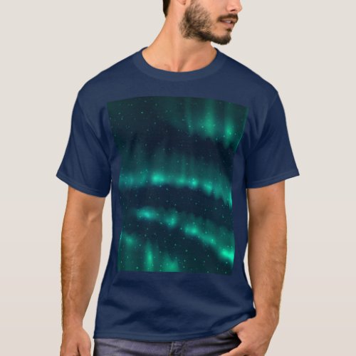 Snowfall Aurora Borealis _ Northern Lights Artwork T_Shirt