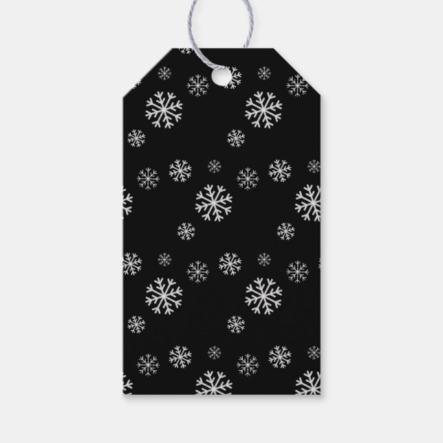 Snowfall Black Gift Tag (Front)