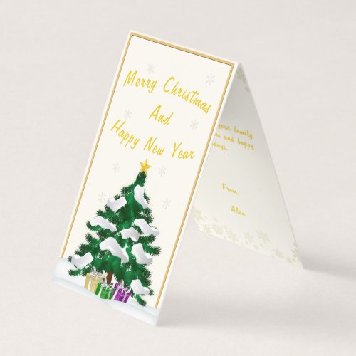 Snowfall Christmas Tree Greetings Cards