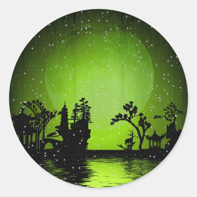 Snowfall Classic Round Sticker (Front)