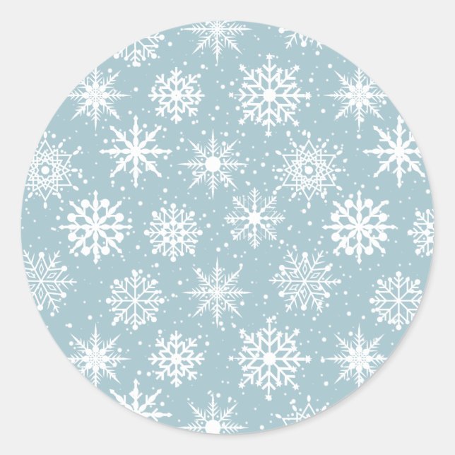 Snowfall Classic Round Sticker (Front)