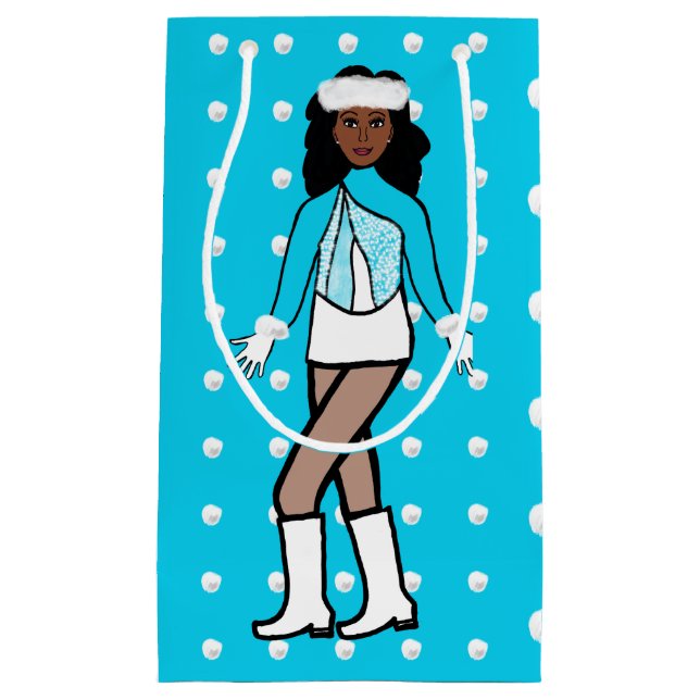 Snowfall Dancer Aqua Small Gift Bag (Front)