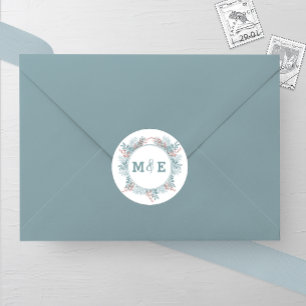 Snowfall Ferns Winter Wedding Sticker