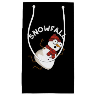 Snowfall Funny Snow Pun Dark BG Small Gift Bag