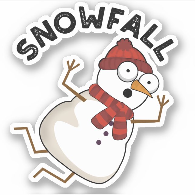 Snowfall Funny Snow Pun  Sticker (Front)