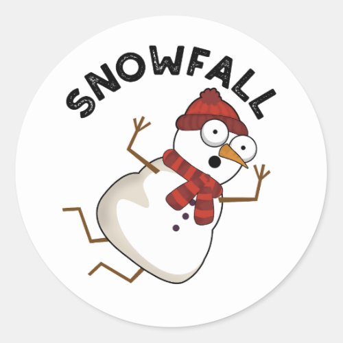 Snowfall Funny Snow Puns Classic Round Sticker