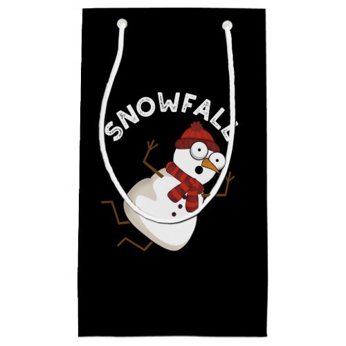 Snowfall Funny Snow Puns Dark BG Small Gift Bag