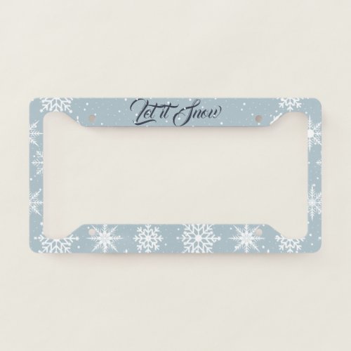 Snowfall     license plate frame