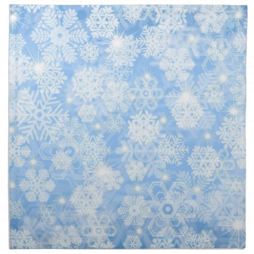 Snowfall on Blue Napkin