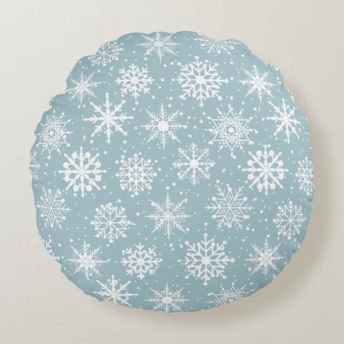 Snowfall Round Pillow