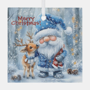 Snowfall & Scarlet Threads Glass Ornament