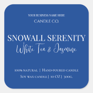 Snowfall Serenity White Tea & Jasmine Candle Label