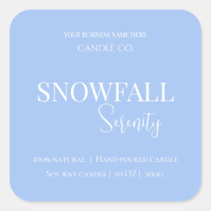 Snowfall Serenity White Tea & Jasmine Candle Label