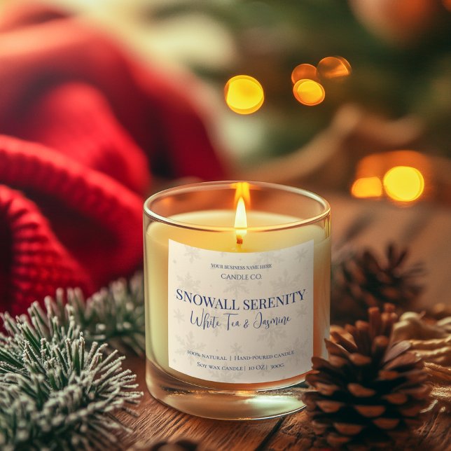 Snowfall Serenity White Tea & Jasmine Candle Label (Creator Uploaded)