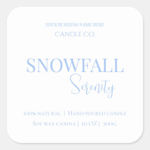 Snowfall Serenity White Tea & Jasmine Candle Label