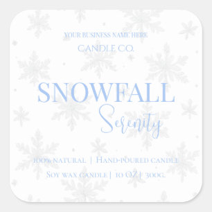 Snowfall Serenity White Tea & Jasmine Candle Label