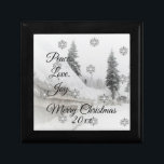 Snowfall Snowflakes Christmas black white sketch  Gift Box<br><div class="desc">Snowfall snowflakes black and white beautiful sketch</div>