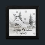 Snowfall Snowflakes Christmas black white sketch  Gift Box<br><div class="desc">Snowfall snowflakes black and white beautiful sketch</div>