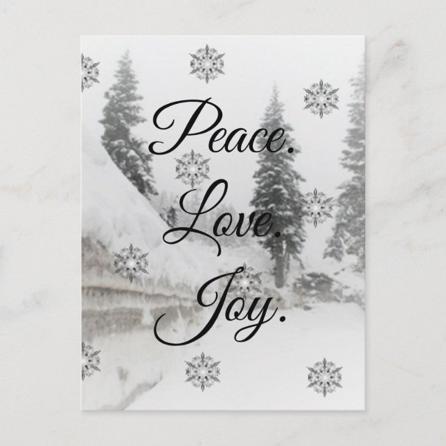 Snowfall Snowflakes Christmas black white sketch  Postcard (Front)