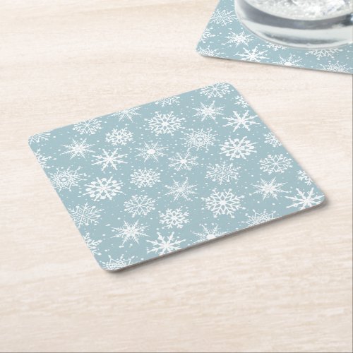 Snowfall Square Paper Coaster