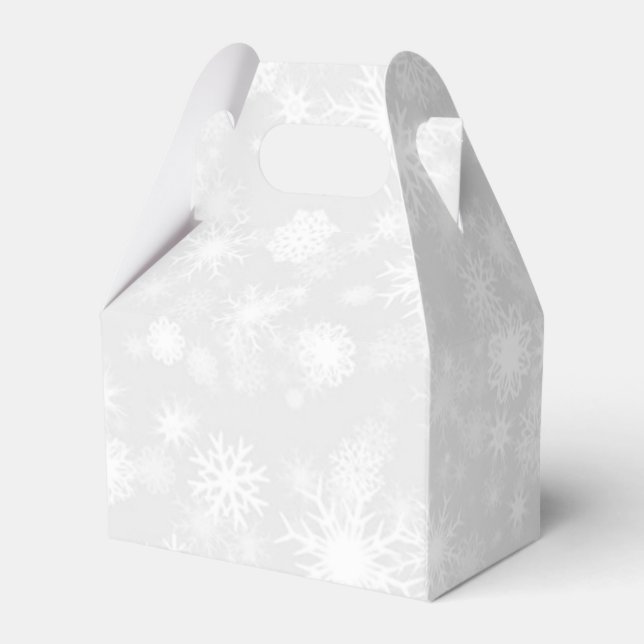 Snowfall White Favor Boxes (Back Side)