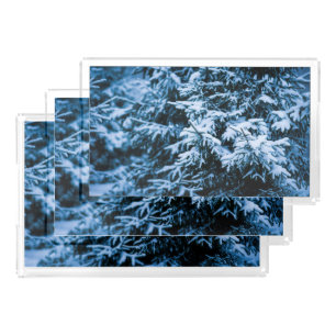 Snowfall Winter Christmas Tree Acrylic Tray