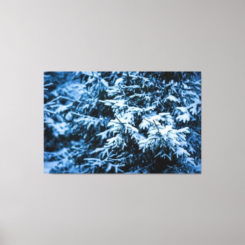 Snowfall Winter Christmas Tree Canvas Print