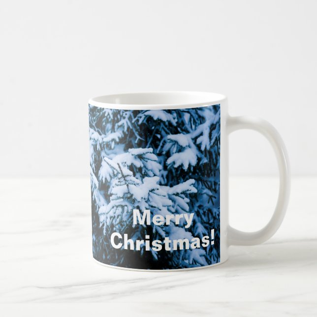Snowfall Winter Christmas Tree Coffee Mug (Right)