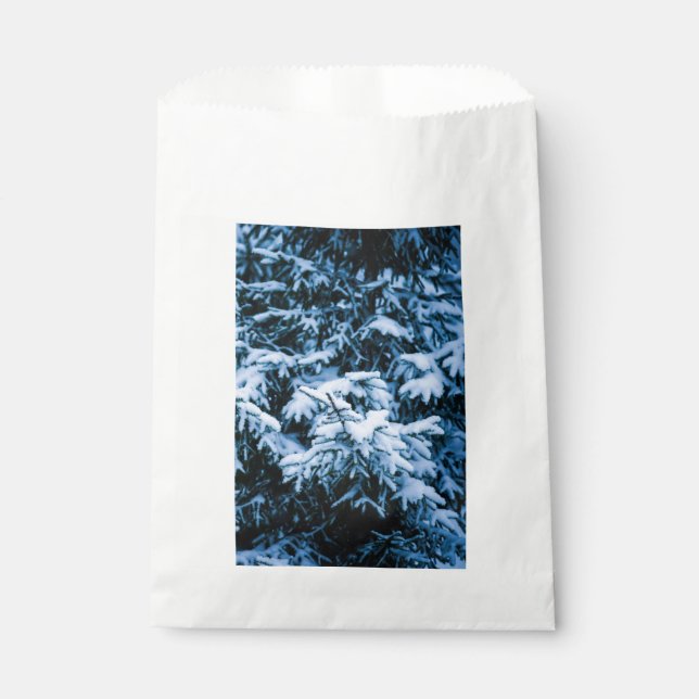 Snowfall Winter Christmas Tree Favor Bag (Front)