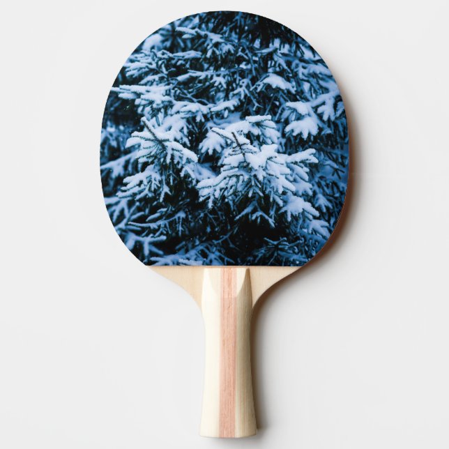 Snowfall Winter Christmas Tree Ping-Pong Paddle (Back)