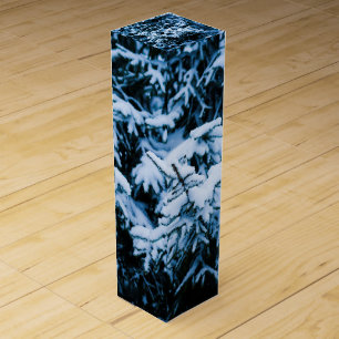 Snowfall Winter Christmas Tree Wine Box