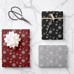 Snowfall Winter Christmas Wrapping Paper Sheets
