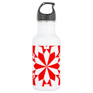 Snowflake 15 Red Water Bottle