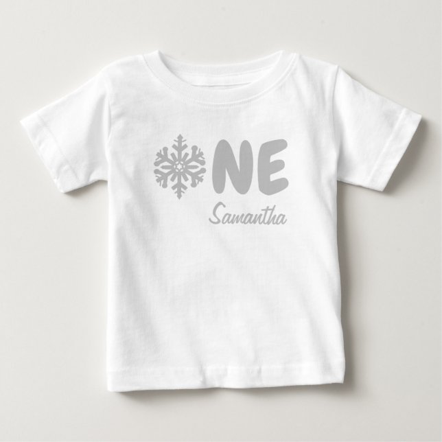 Snowflake 1st Birthday Baby T-Shirt (Front)