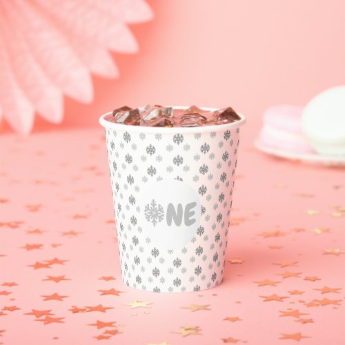 Snowflake 1st Birthday Paper Cups