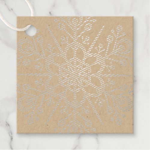 Snowflake 2 To and From Real Gold or Silver Foil Foil Favor Tags