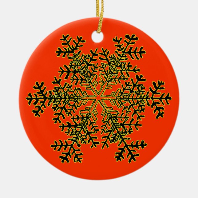 Snowflake 2 White Transp The MUSEUM Zazzle Gift... Ceramic Ornament (Front)